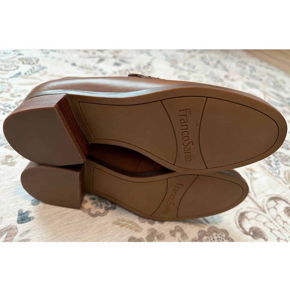 Franco Sarto Women’s Newbocca Loafer Cognac Leather Size 7.5 M - Picture 7 of 8
